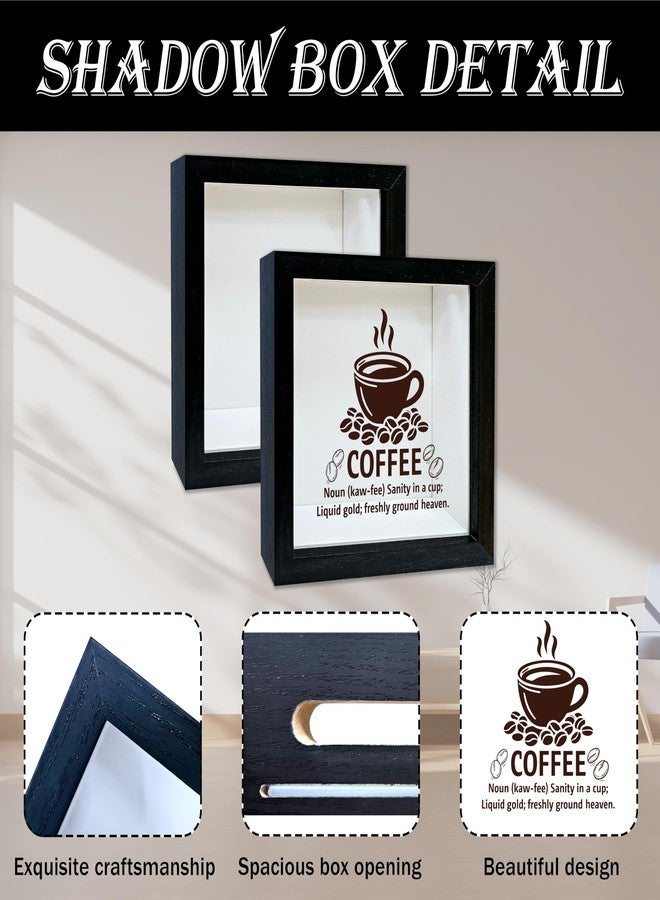 Mueddur Coffee Lover Shadow Box Frame, Travel Keepsake Box with Slot, Coffee Definition Themed Travel Memory Box, Adventure Memory Box Gifts for Coffee Lover, Decorative Wooden Box for Coffee Station-17 - Image 3